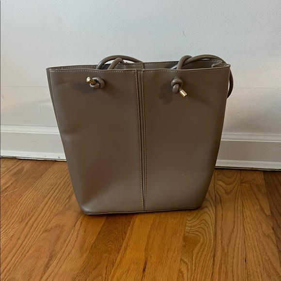 Taupe faux Leather Tote Bag - Picture 2 of 7